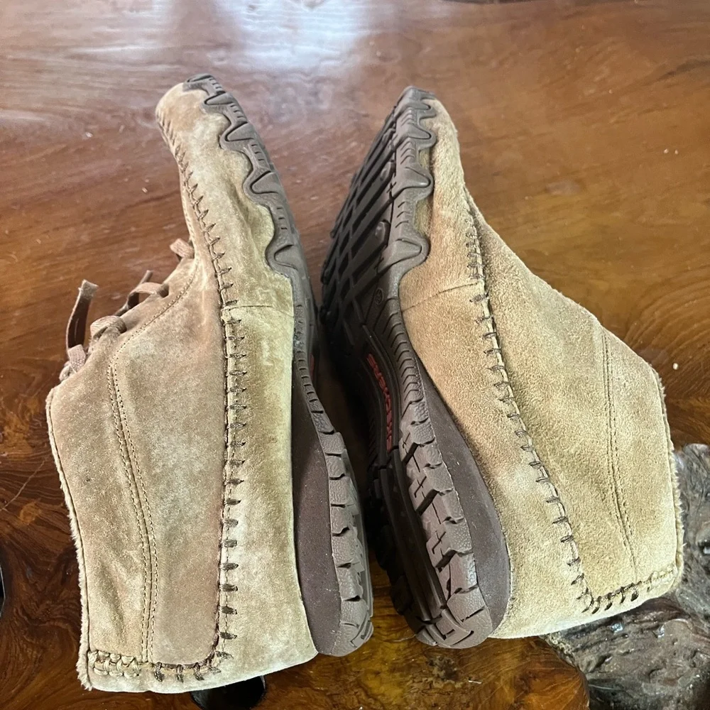 Skechers Relaxed Fit Bikers Totem Pole Boots Size 8 Suede Memory Foam Comfort